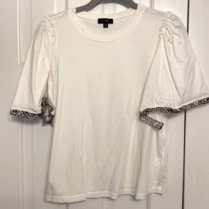 Boutique white puff sleeve T